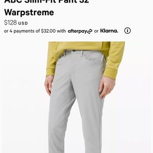 Lululemon comission slim pants size 30x32